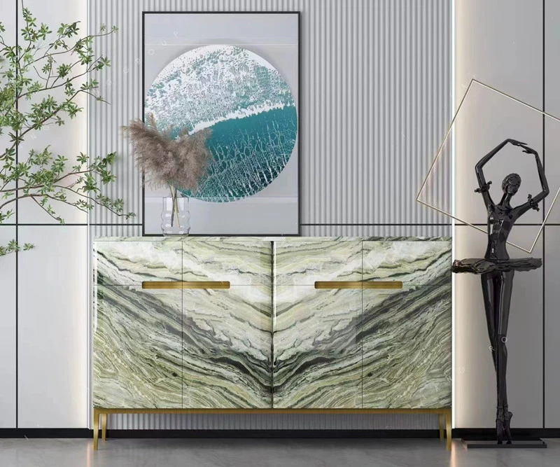 green marble table polished