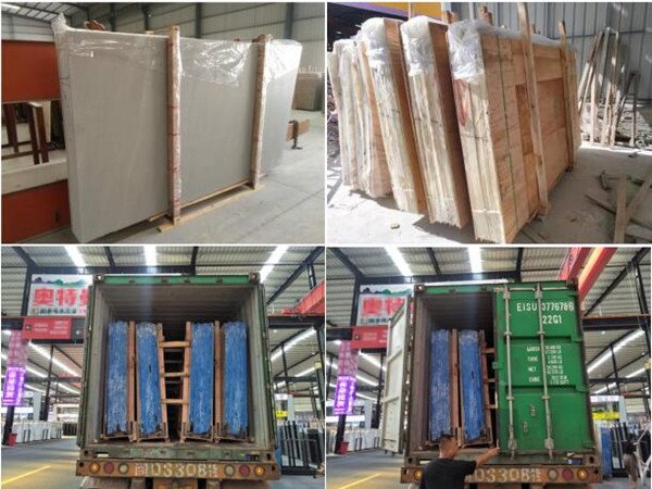 black marquina marble  slab packing loading