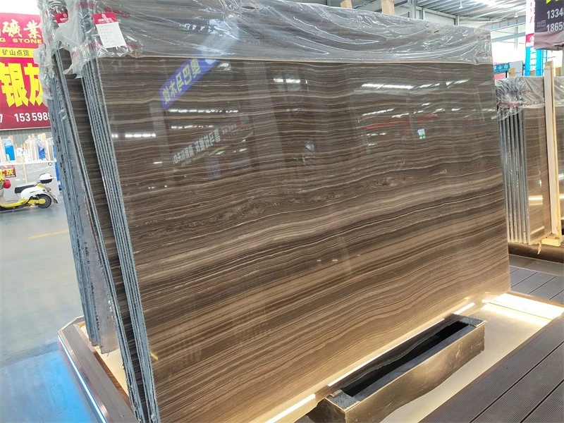 Tobacco brown marble slab for vanity top