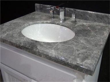 Comptoirs en marbre gris foncé