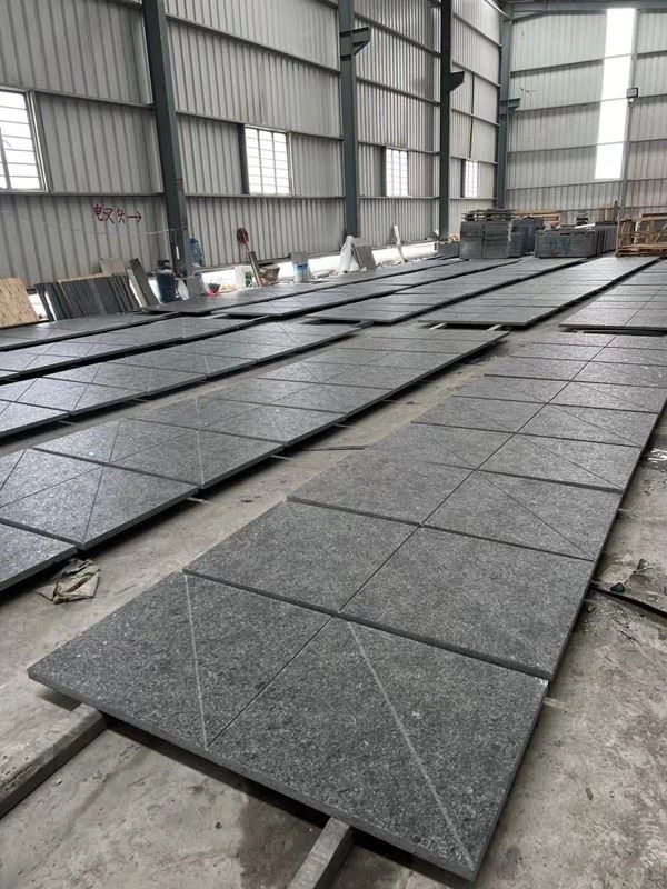 Angola Black Granite Brushed Tiles