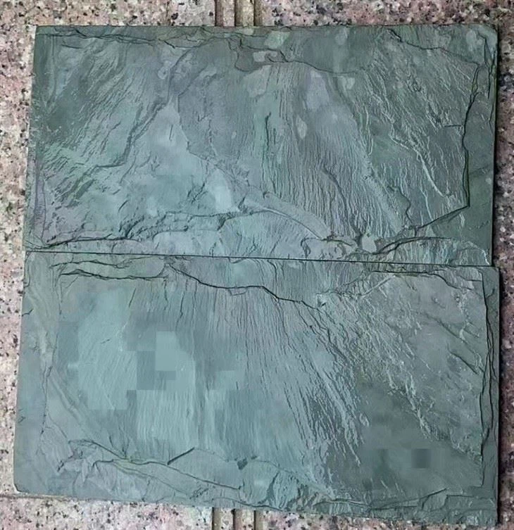 Carrelage de sol en ardoise gris vert