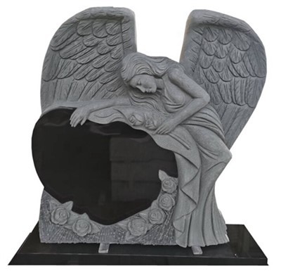 Pierre tombale d'ange en granit