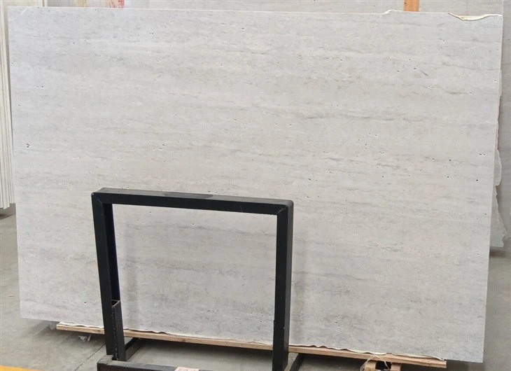 White and Gray Travertine slabs